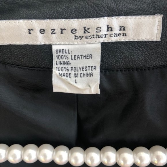 Rezrekshn Esther Chan Zip Up Leather Jacket Large - Picture 2 of 9